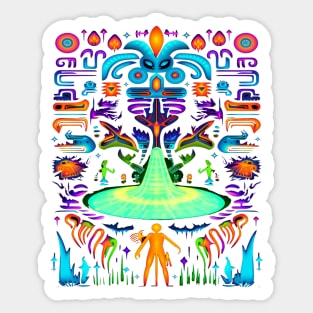 Alien portal onix in the dark fluorescent Sticker